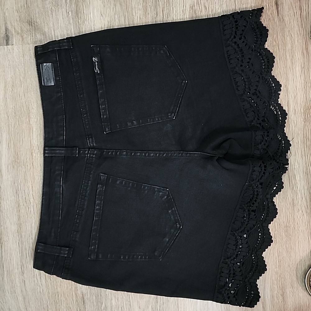 SEVEN7 Weekend Shorts w/Lace Trim - Picture 2 of 5